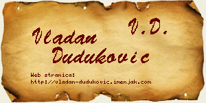 Vladan Duduković vizit kartica